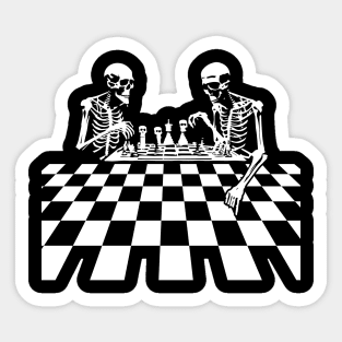 skeletons play chess Sticker